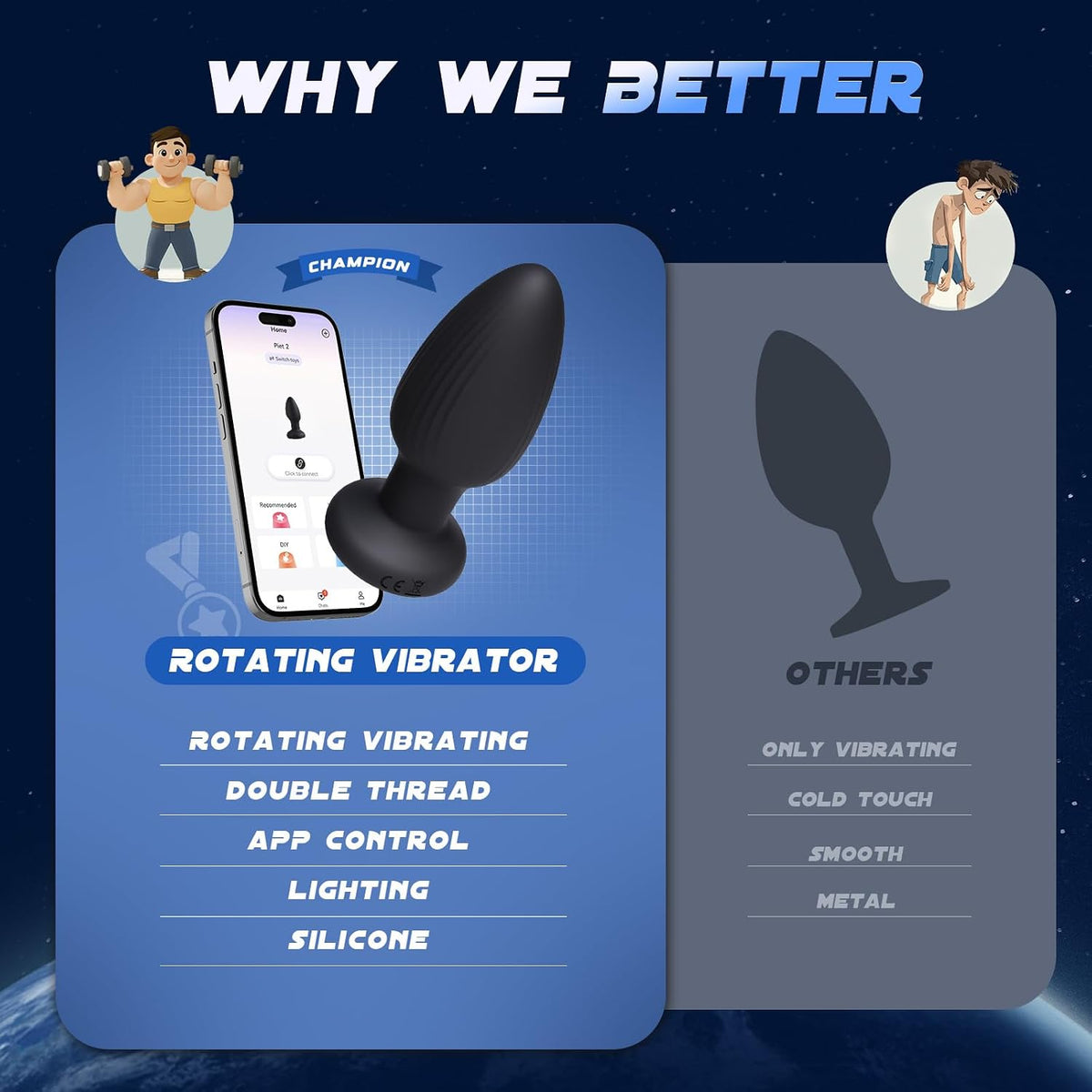 Toolprose Masajeador de próstata juguetes sexuales anales, vibrador...
