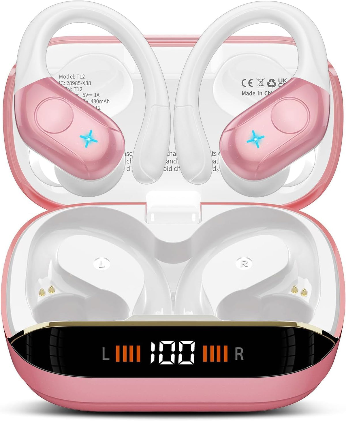 Qecnato Auriculares inalámbricos Bluetooth 5.4 deportivos, auricula...
