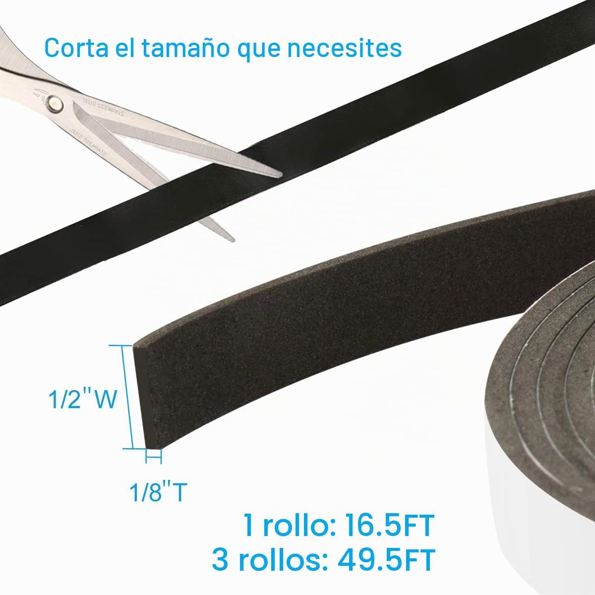 Cinta de sellado de hule espuma para aislamiento de puertas y venta...