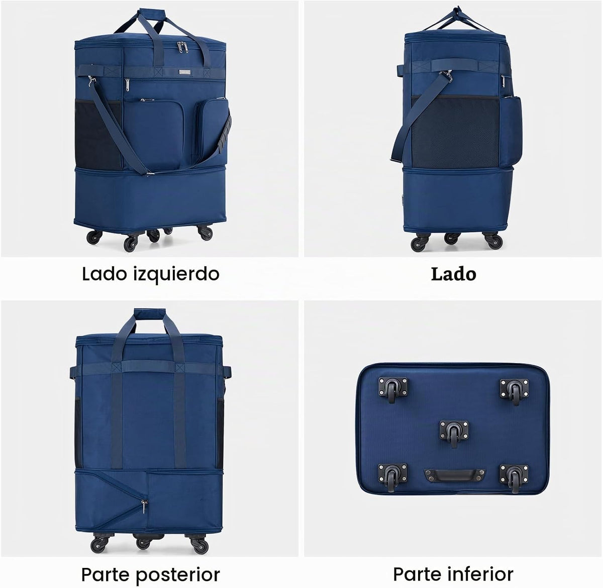 Maletas Hanke con ruedas, bolsa de equipaje plegable y expandible,...