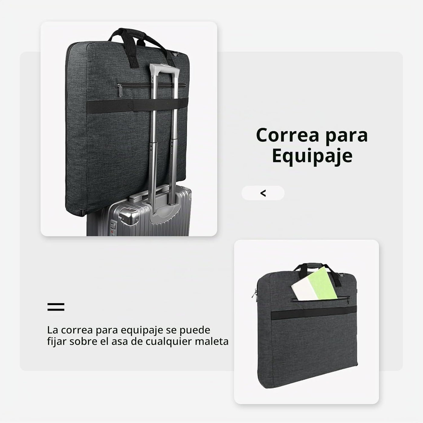 MATEIN Bolsas de ropa para colgar ropa, bolsa de viaje grande con c...