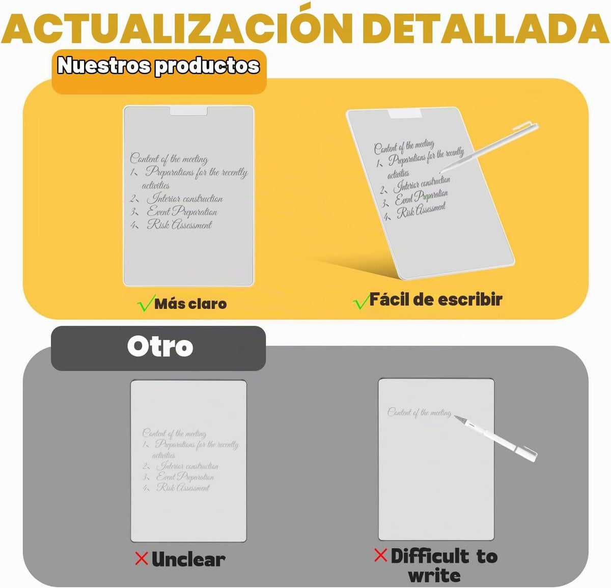 Cobers Bloc de notas portátil con bolígrafo magnético y borrador pa...