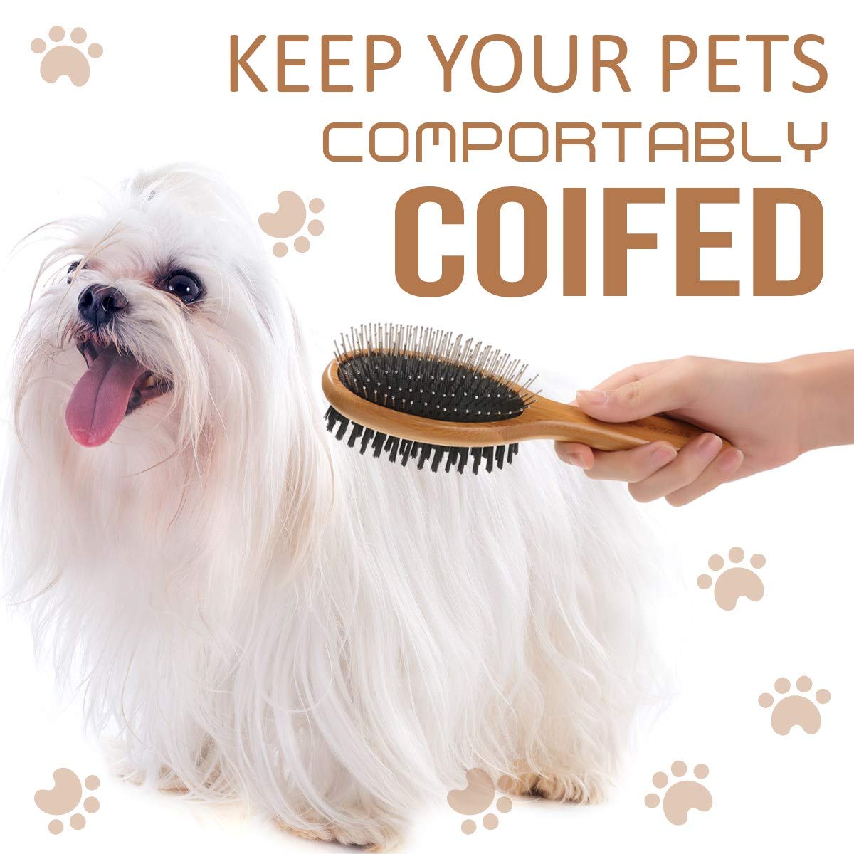 KylePet Cepillo para perros, cepillo de doble cara para mascotas co...