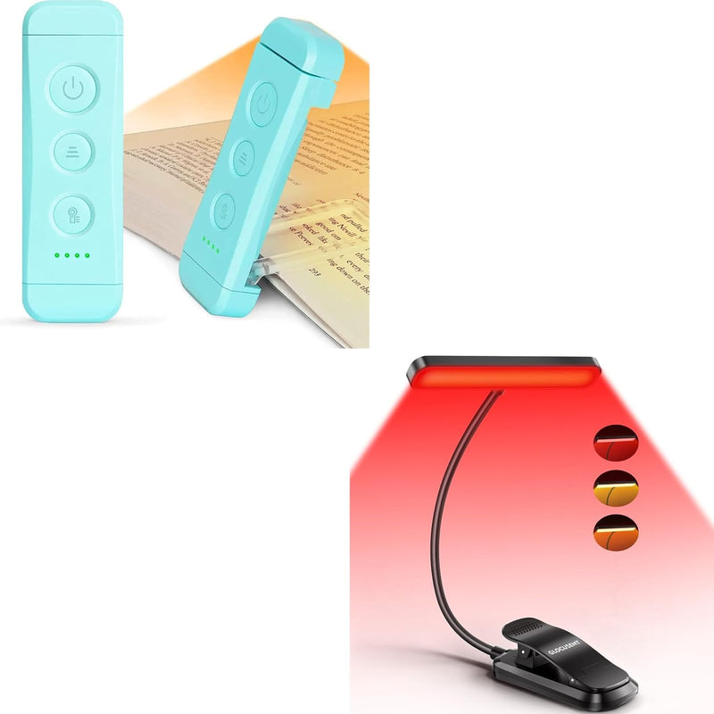 Glocusent Luz de libro recargable USB con 3 modos de luz roja
