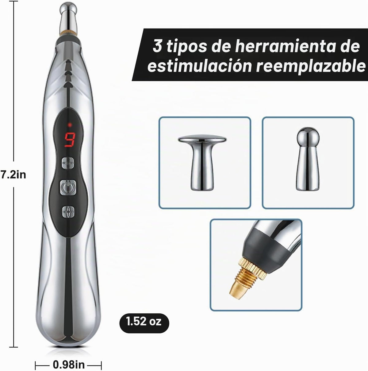 Varita de descarga eléctrica con 9 niveles, recargable BDSM Electri...