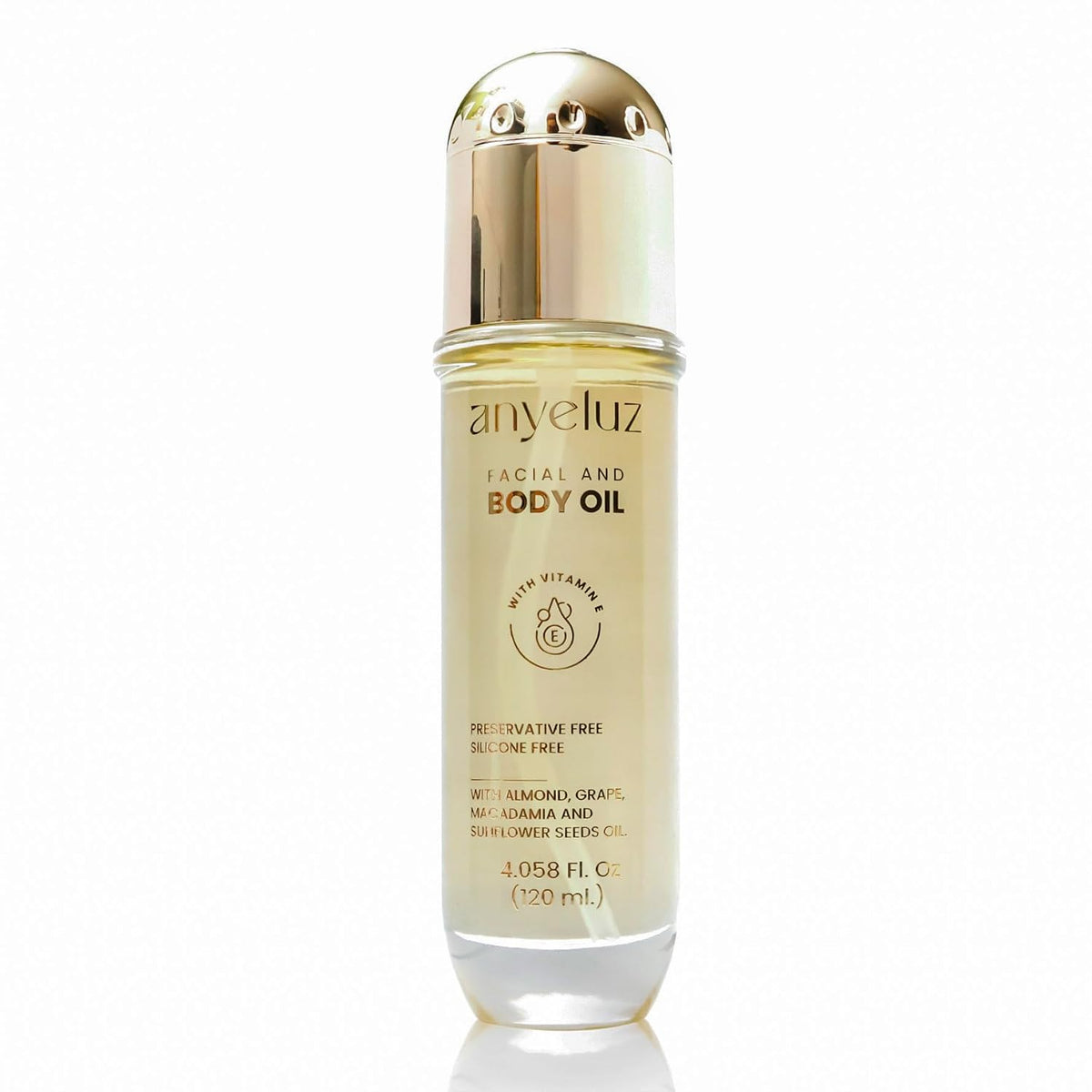 ANYELUZ Aceite Facial y Corporal con vitamina E, Fórmula antiedad d...