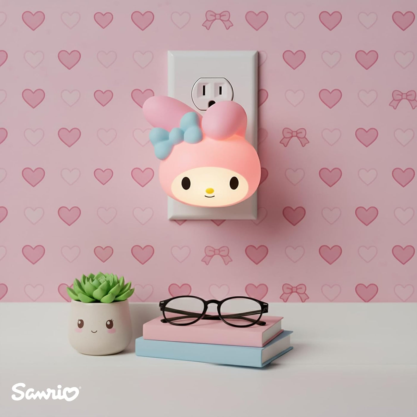 Ukonic Sanrio My Melody Face - Luz nocturna enchufable, luz LED par...