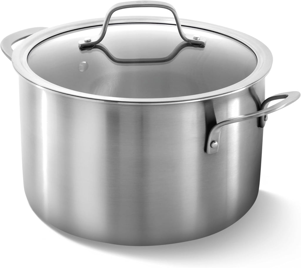 Calphalon Juego de utensilios de cocina de acero inoxidable cepilla...
