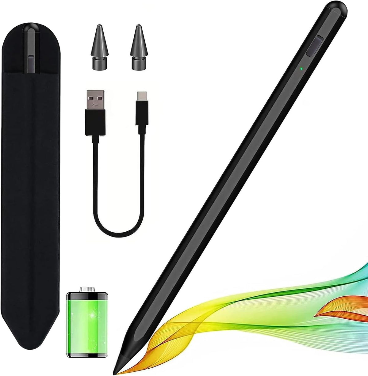 Lápiz capacitivo para iPad 2018-2025 con rechazo de palma, lápiz Ap...
