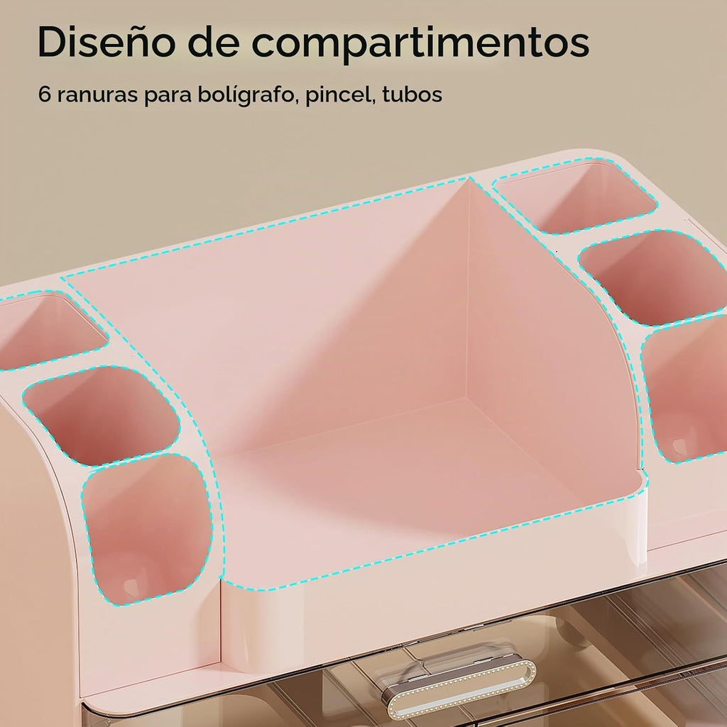 UFORU Organizador de maquillaje para tocador con 2 cajones grandes,...