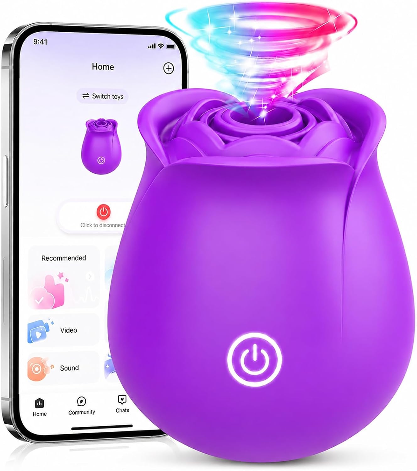 Gasevimo Juguete sexual con vibrador de succión de rosas, control d...