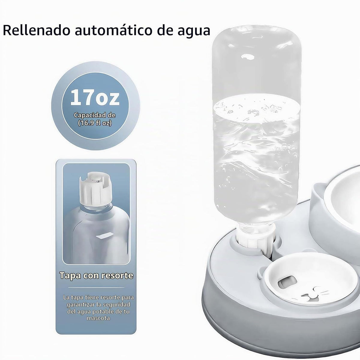 Marchul Cuenco 3 en 1 para gatos, juego de cuencos de cerámica para...