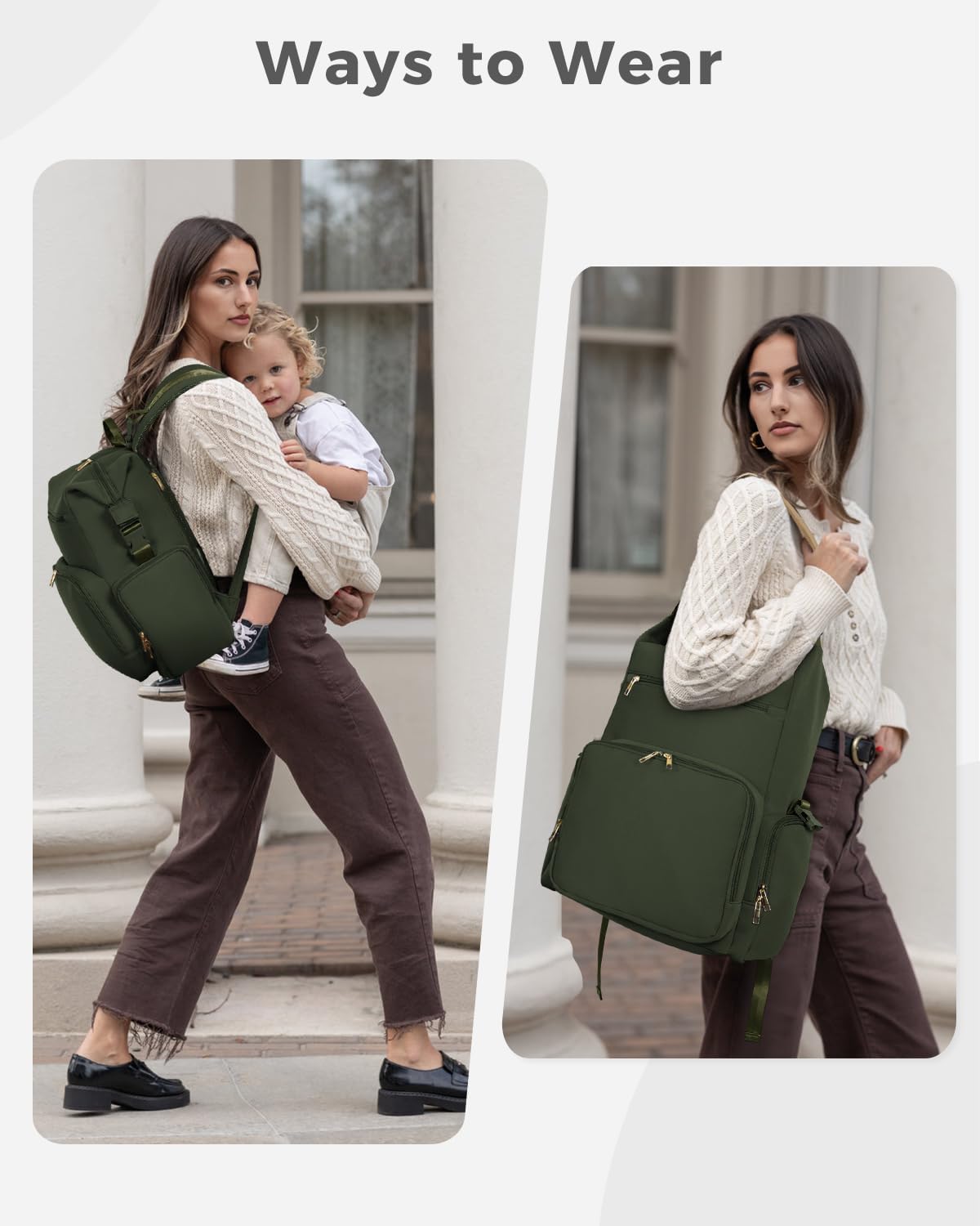 CEI-CEI Bolsas de pañales de neopreno con cambiador, bolsillos aisl...