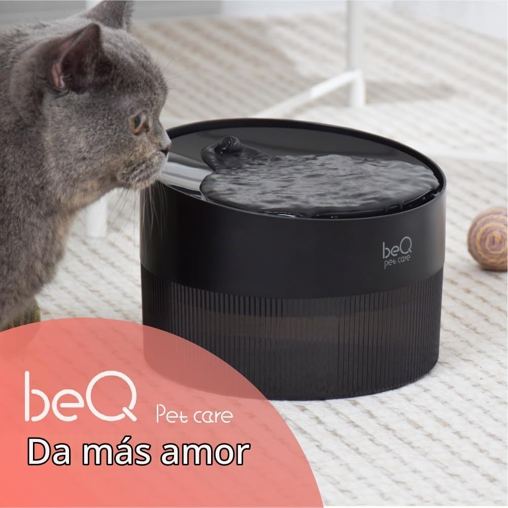 beQ Fuente de agua para gatos, dispensador de agua ultra silencioso...
