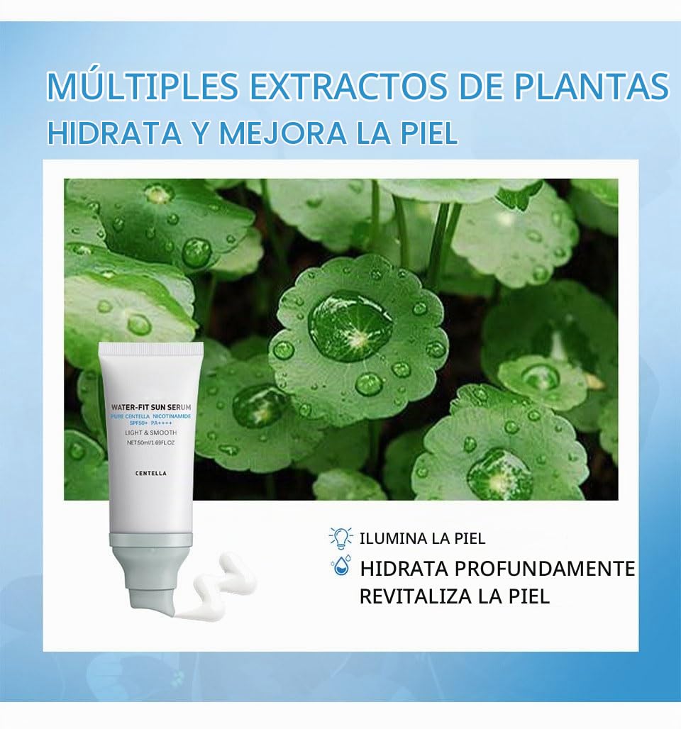 Centella Protector solar, Centella SPF50 Water-Fit Sun Serum Protec...