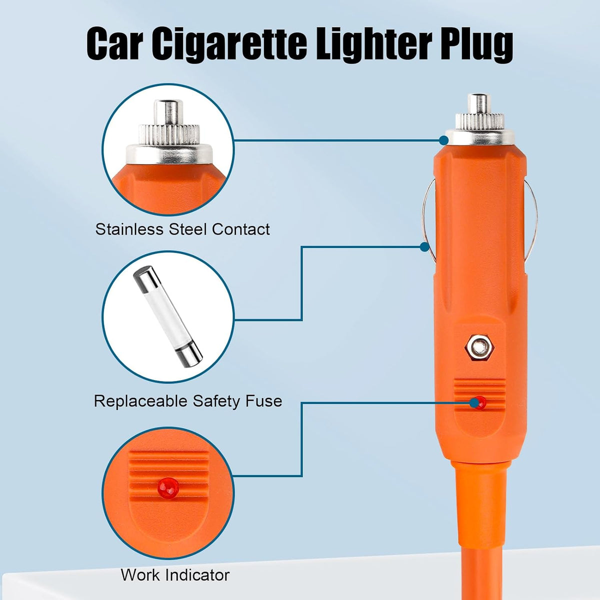 12V\/24V 14AWG Cable de Carga de Encendedor de Cigarrillos para Aut...