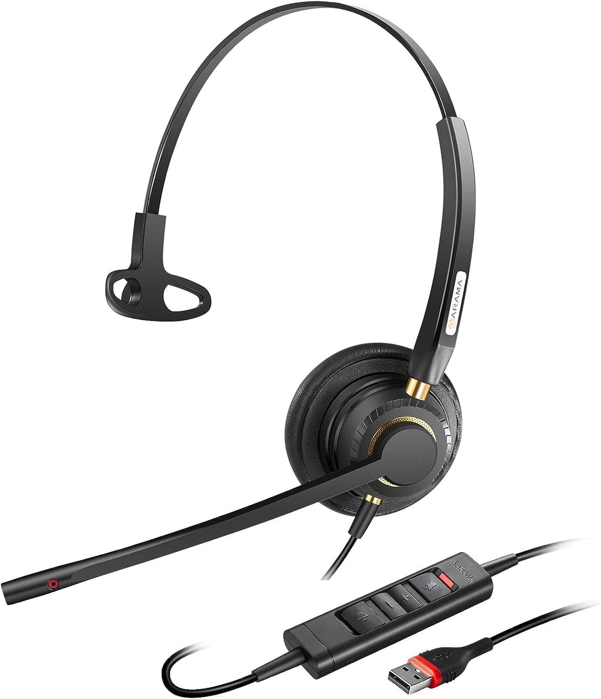 Arama Auriculares USB con micrófono para PC, cancelación de ruido y...