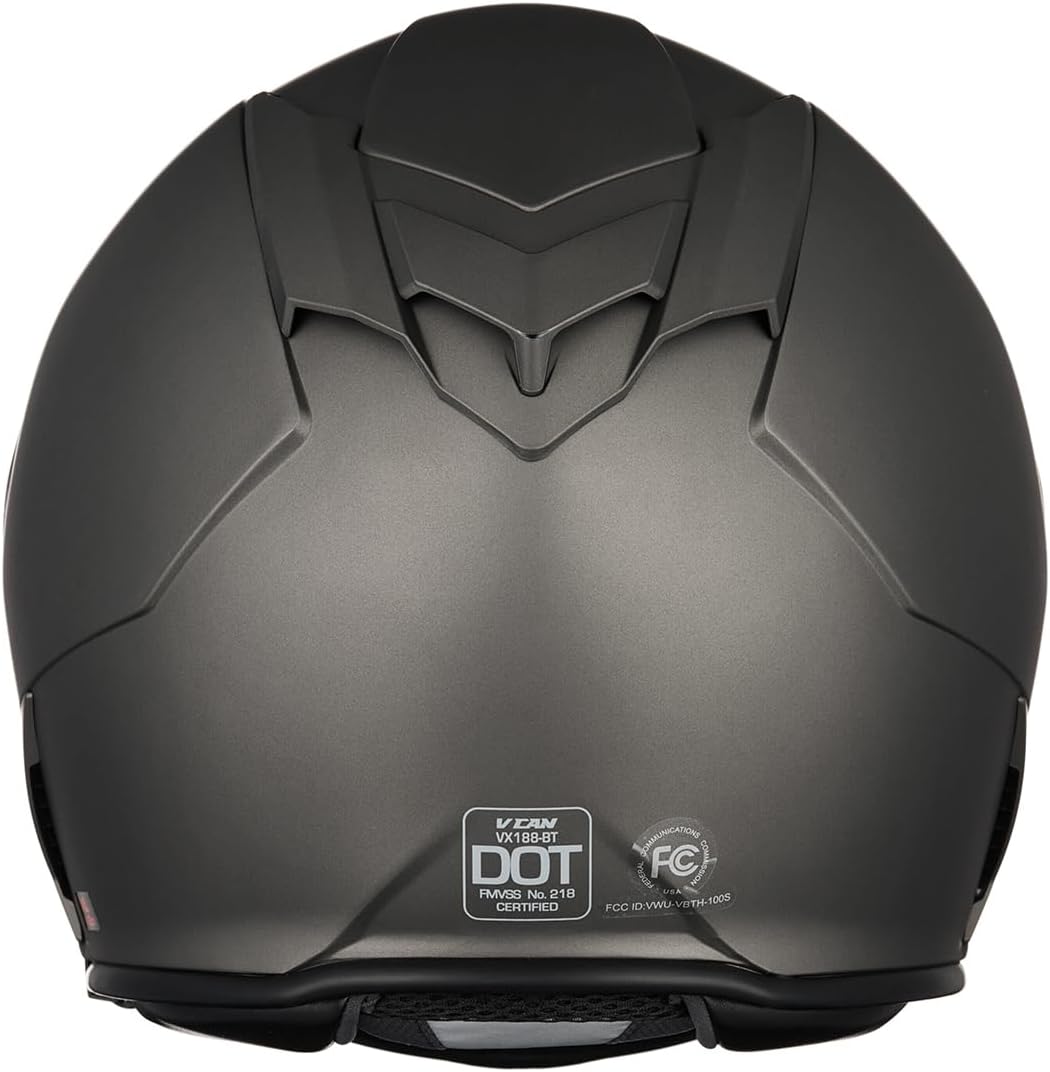 VCAN - Casco integral de motocicleta con Bluetooth integrado, cara...