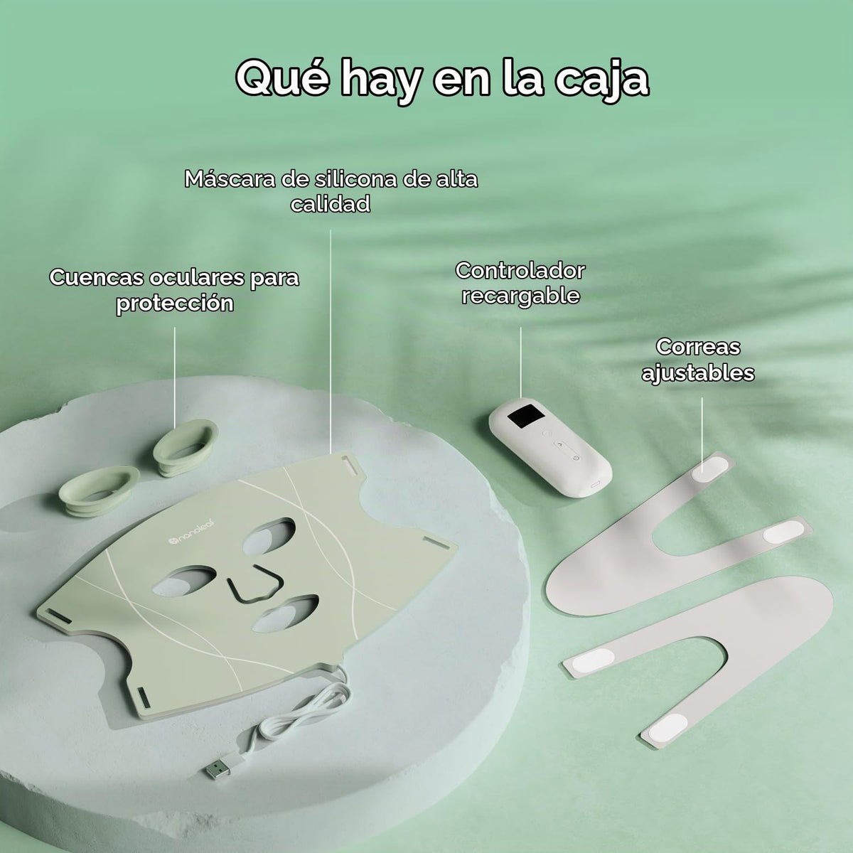 Nanoleaf Máscara facial de terapia de luz LED aprobada por la FDA c...
