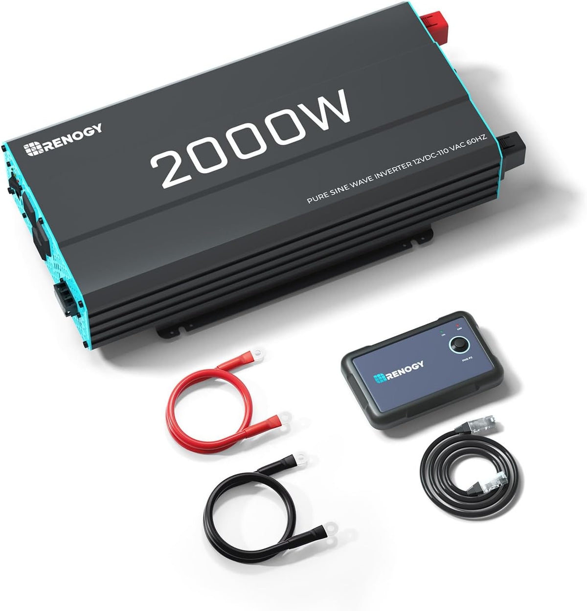 Renogy Inversor P2 de onda sinusoidal pura de 2000W, convertidor de...