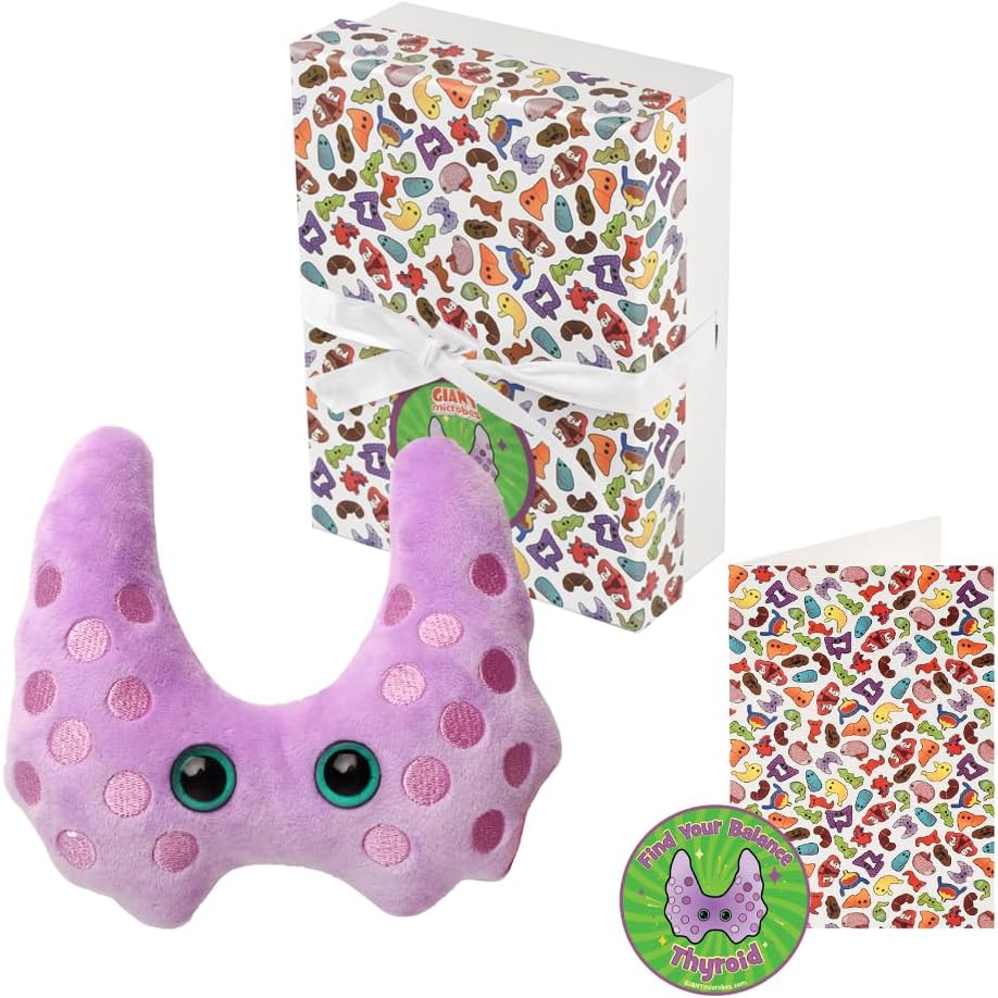 GIANT MICROBES Set de regalo de felpa tiroidea, incluye felpa, tarj...