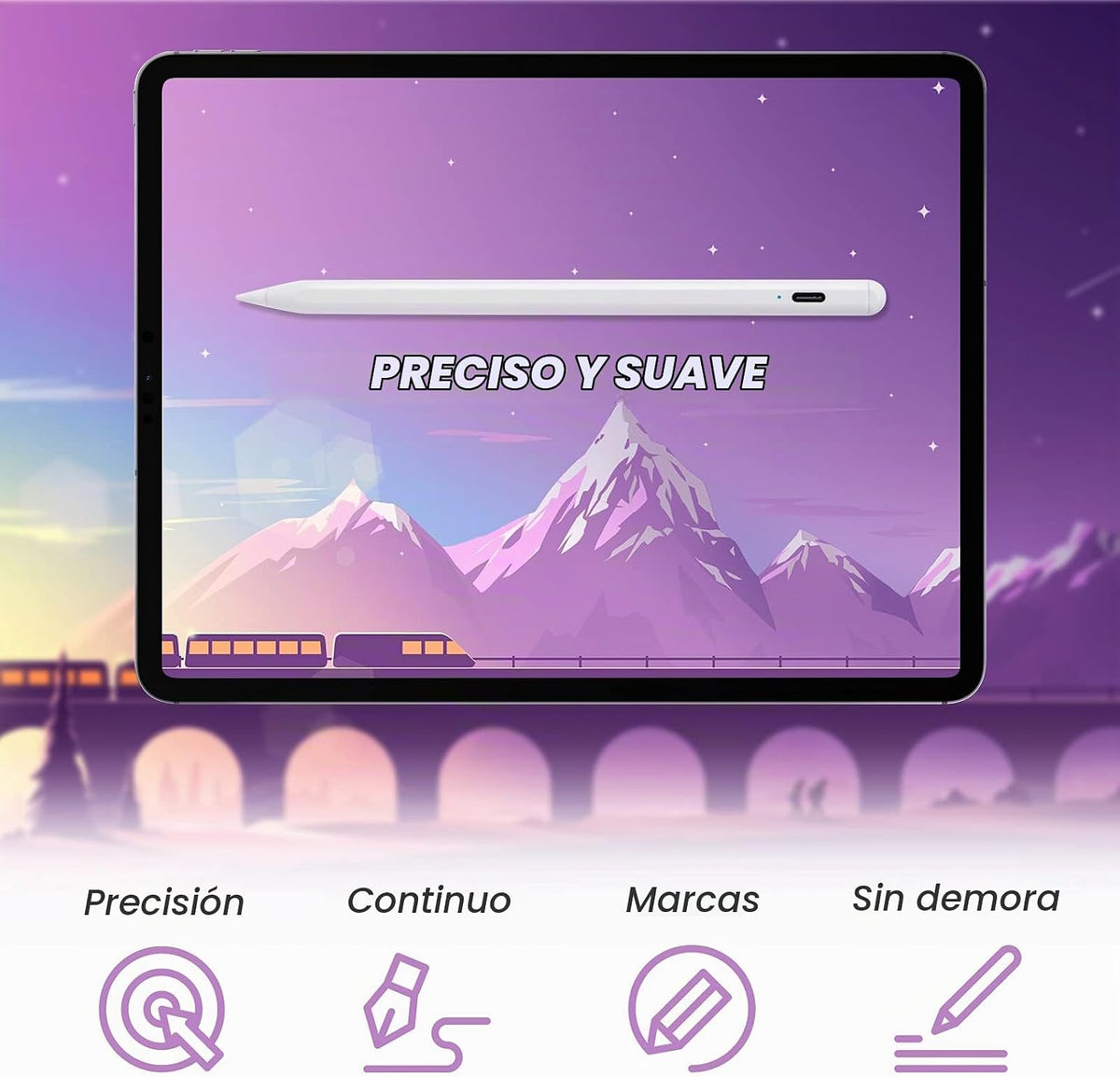 iPad Pencil Pro - 2 lápices capacitivos de carga rápida con rechazo...