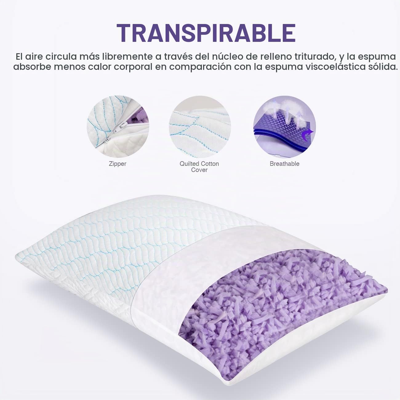 WISHSMILE Juego de 4 almohadas refrescantes de tamaño King, almohad...