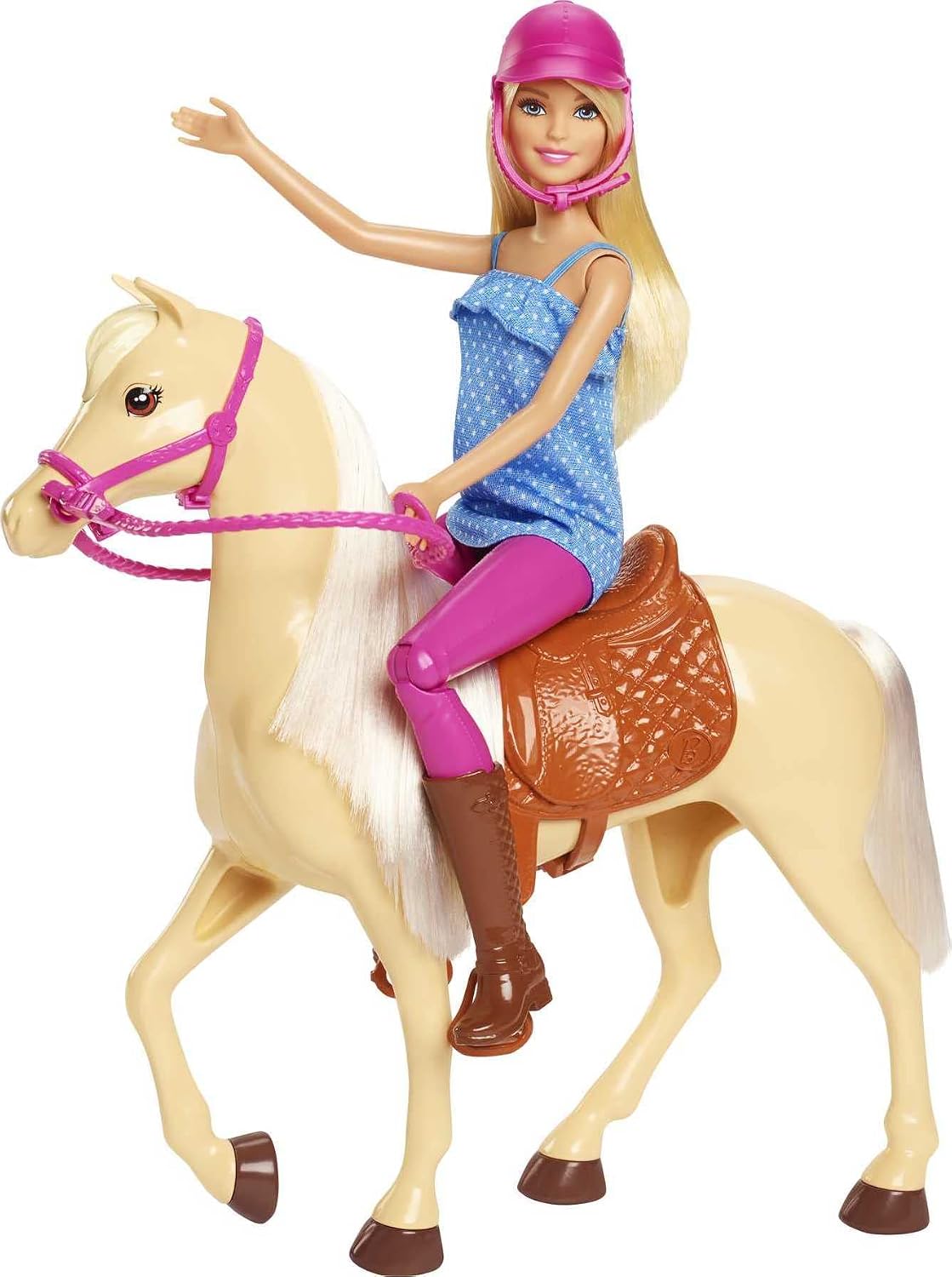 Barbie Playet con muñeca rubia de moda en traje de montar | Caballo...