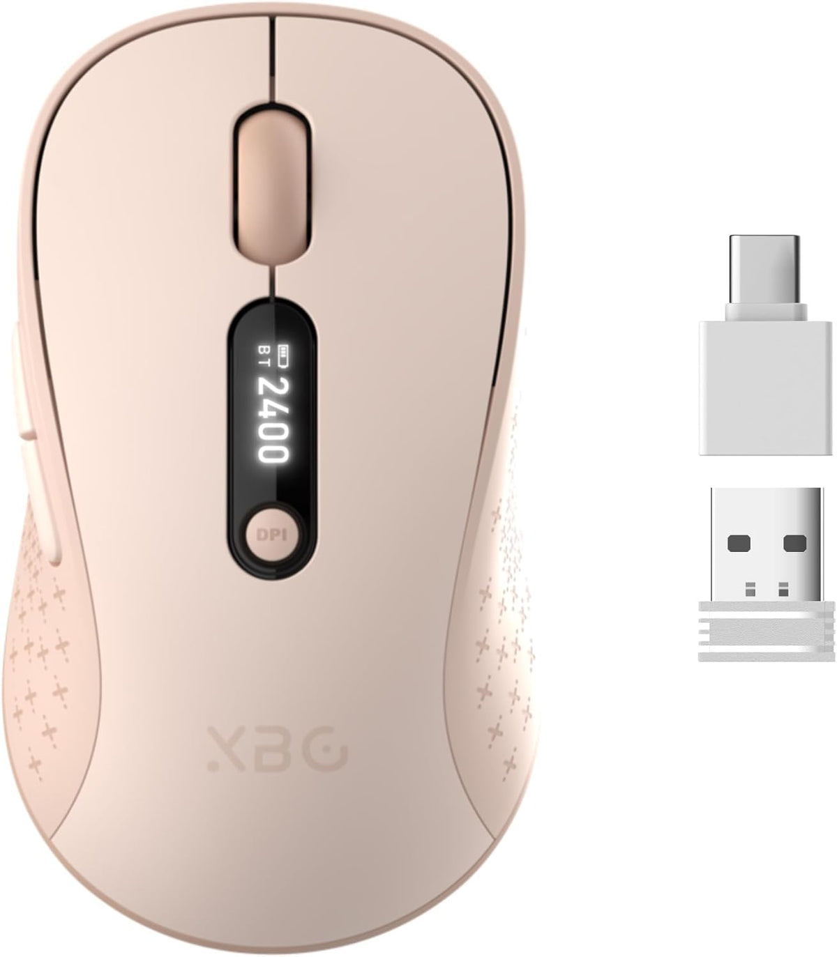 XBG B15Pro Ratón Bluetooth inalámbrico trimodo con pantalla LED par...