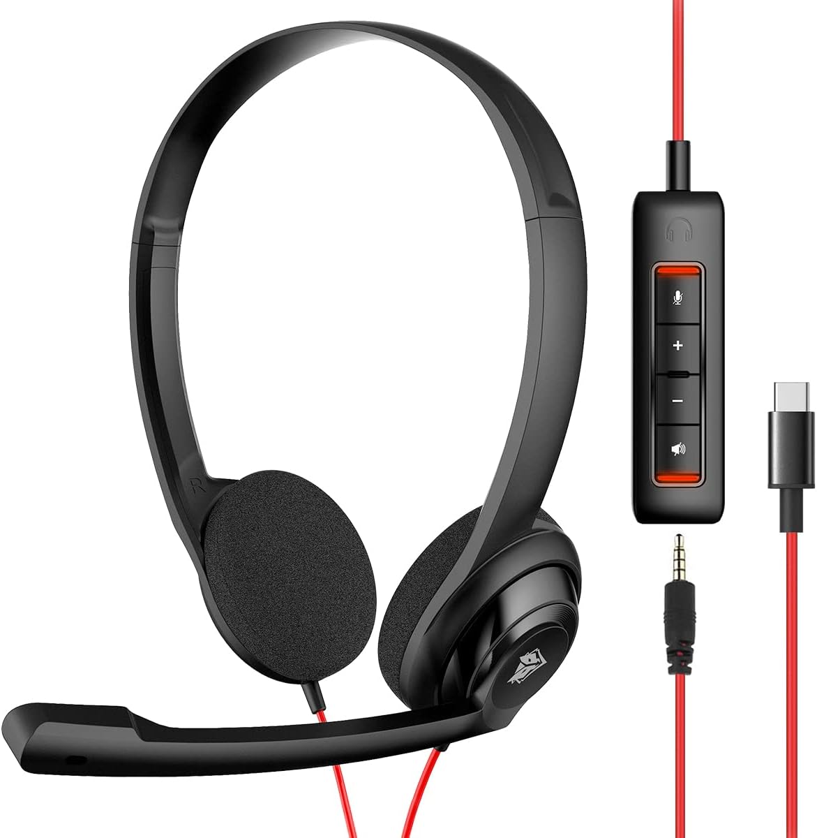NUBWO HW02 USB C\/0.1 in Auriculares con micrófono para portátil, t...