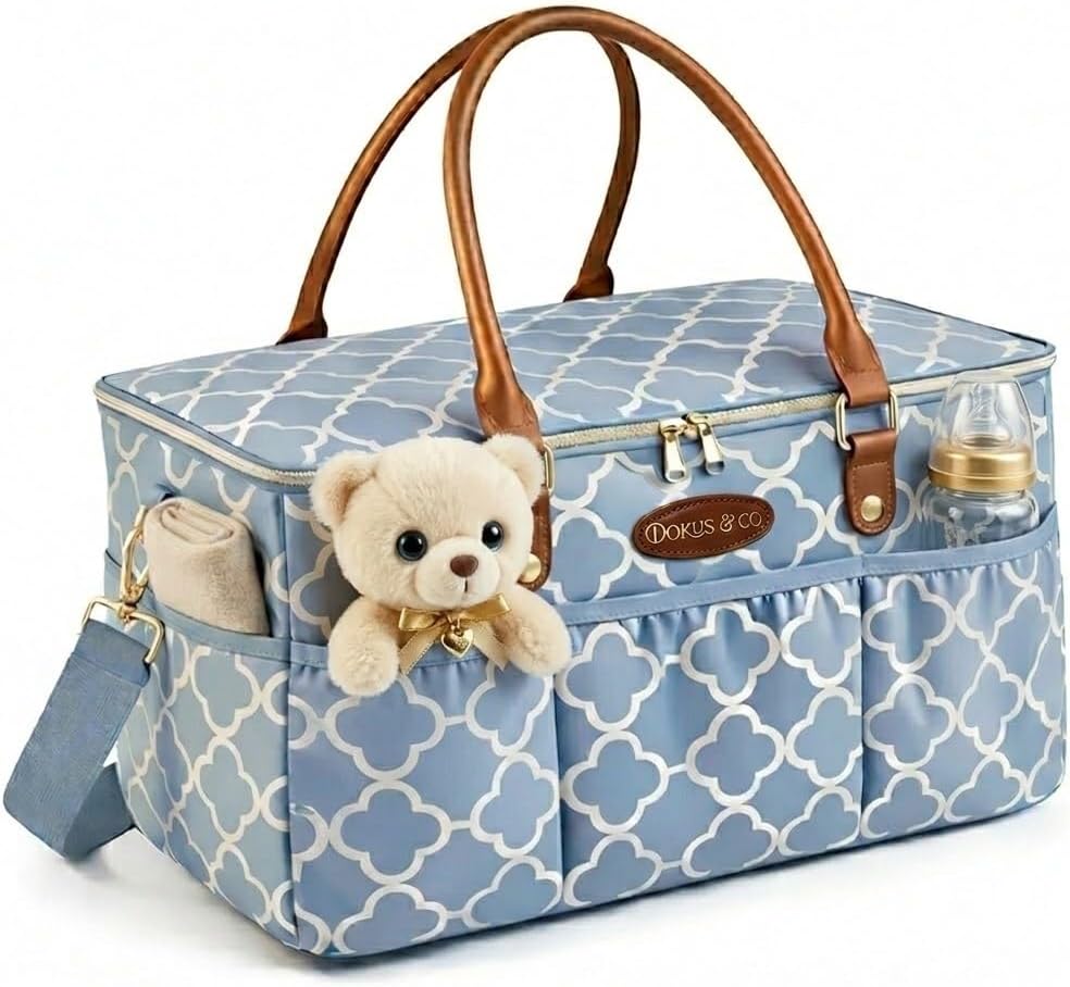 DOKUS &amp; CO Luxe - Bolso para pañales extragrande plegable para...