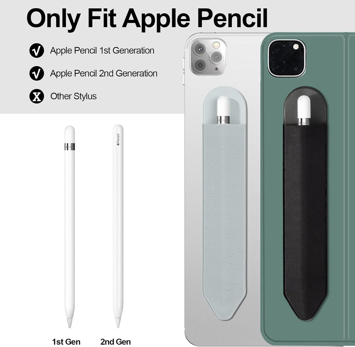 XLDLQU Soporte para lápices Apple, paquete de 6 fundas elásticas du...