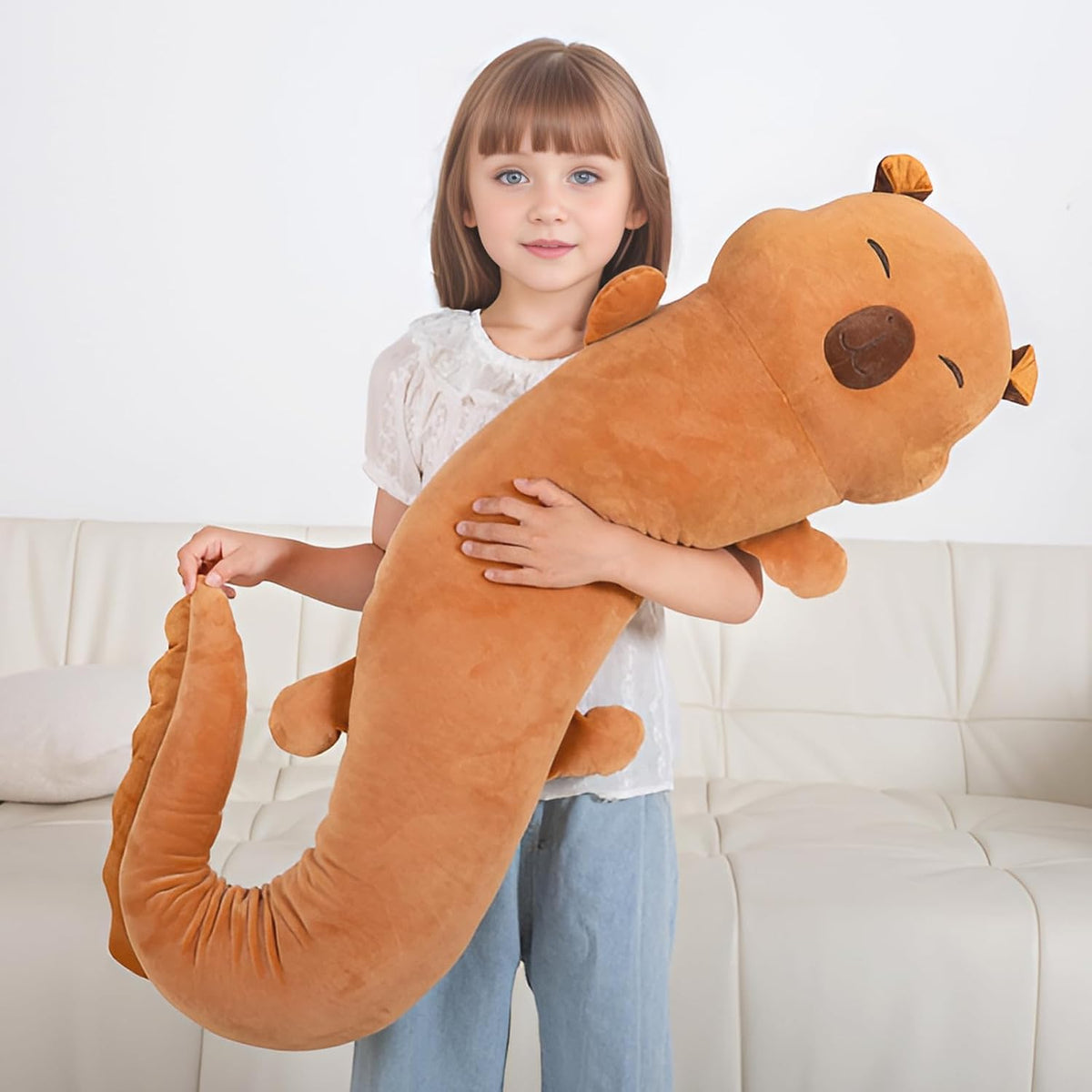Almohada de peluche gigante de 122 cm de capibara, gran capibara fl...