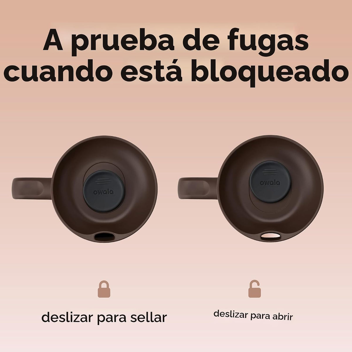 Owala SmoothSip Slider - Taza de viaje aislada de acero inoxidable...