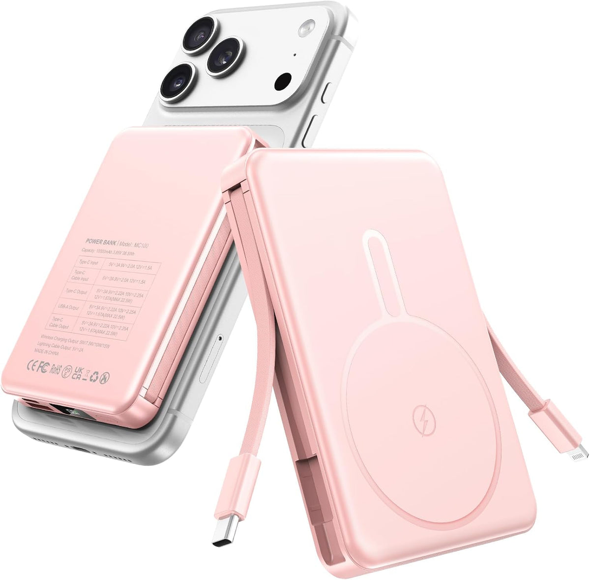 RONEGN Cargador portátil magnético 10000mAh Power Bank | Paquete de...