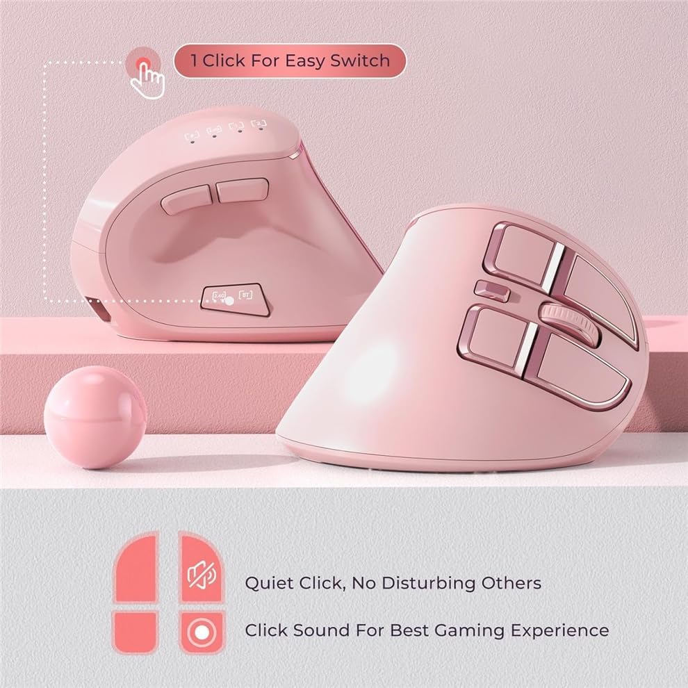 JOMAA Ratón inalámbrico ergonómico vertical, 2.4G y Bluetooth 5.0\/...