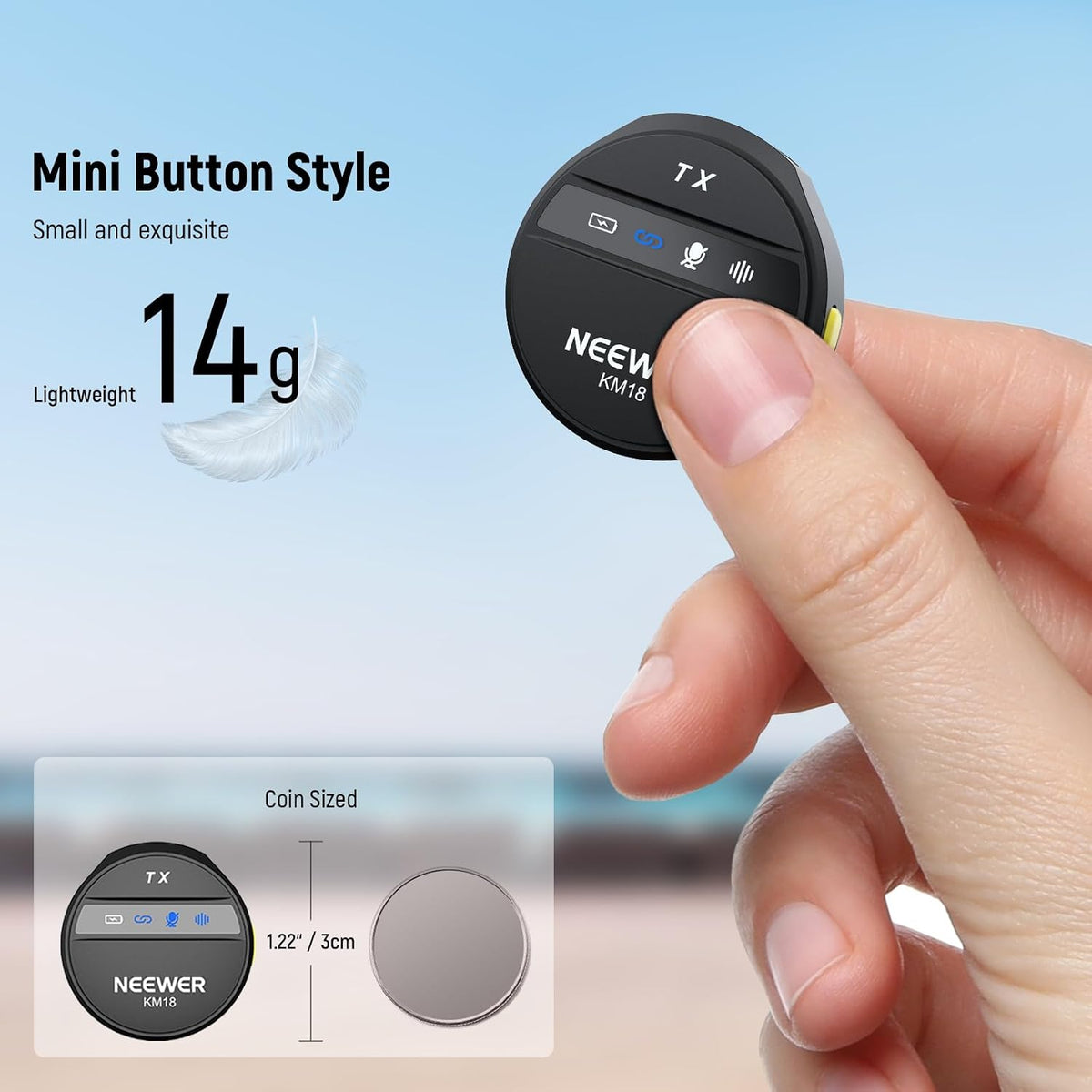 NEEWER Sistema de Micrófono Lavalier Inalámbrico Compatible con iPh...