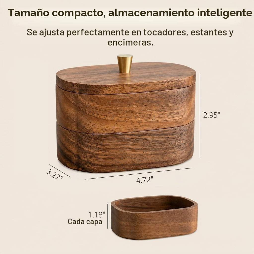 MIGAKU HOME Tarros de baño de madera de acacia con tapas, recipient...