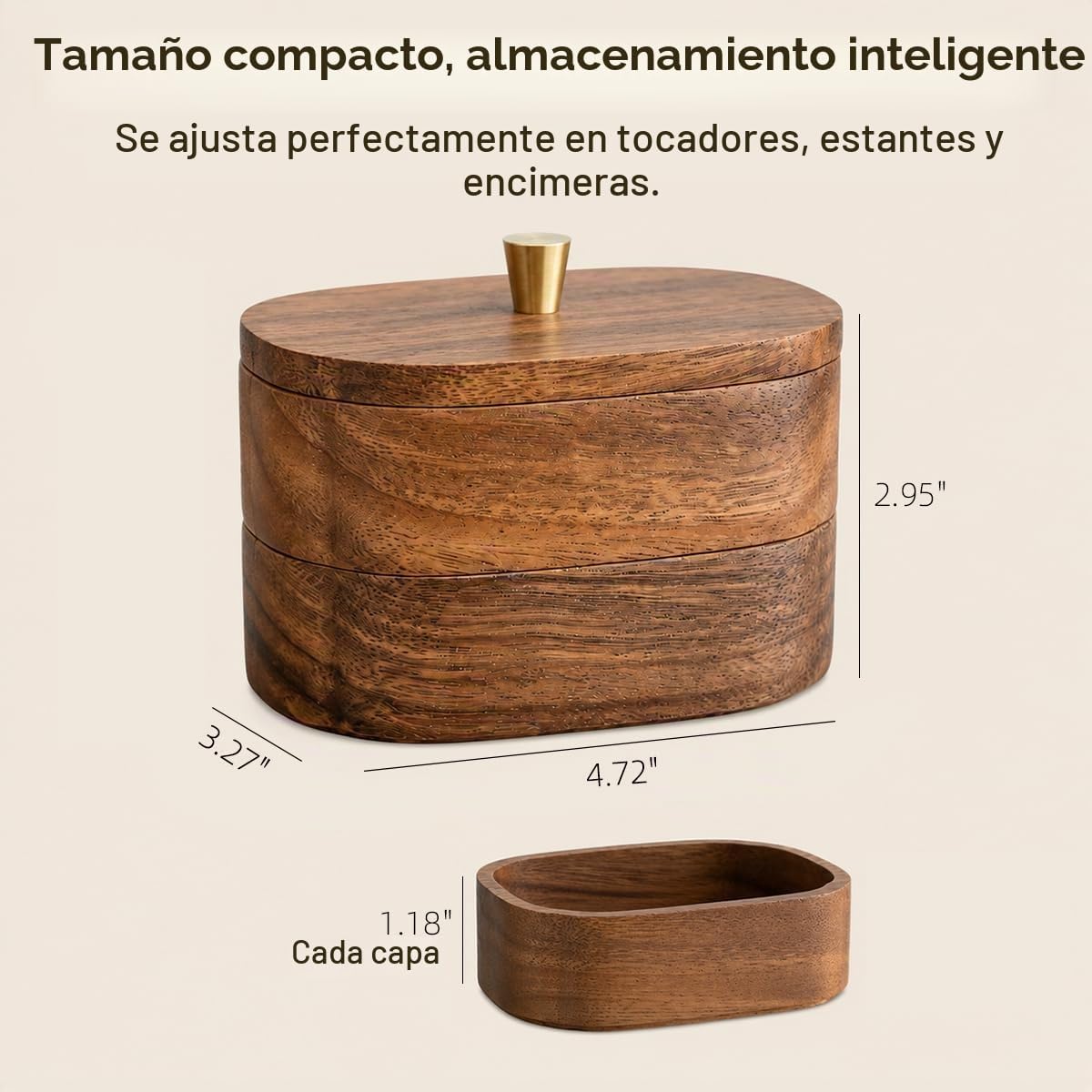 MIGAKU HOME Tarros de baño de madera de acacia con tapas, recipient...