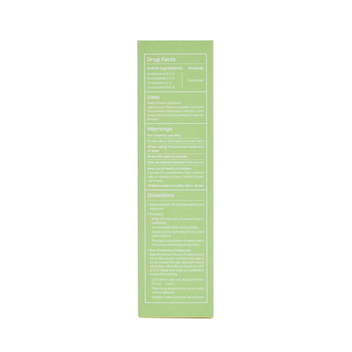 TONYMOLY Protector solar facial de té verde SPF 50+ PA++++, sin yes...