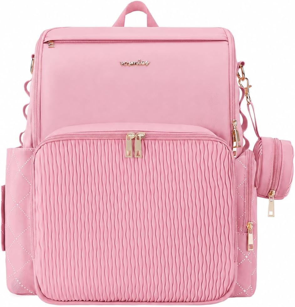 vosmles Elegante bolsa de pañales para bebé, bolsa de bebé con camb...