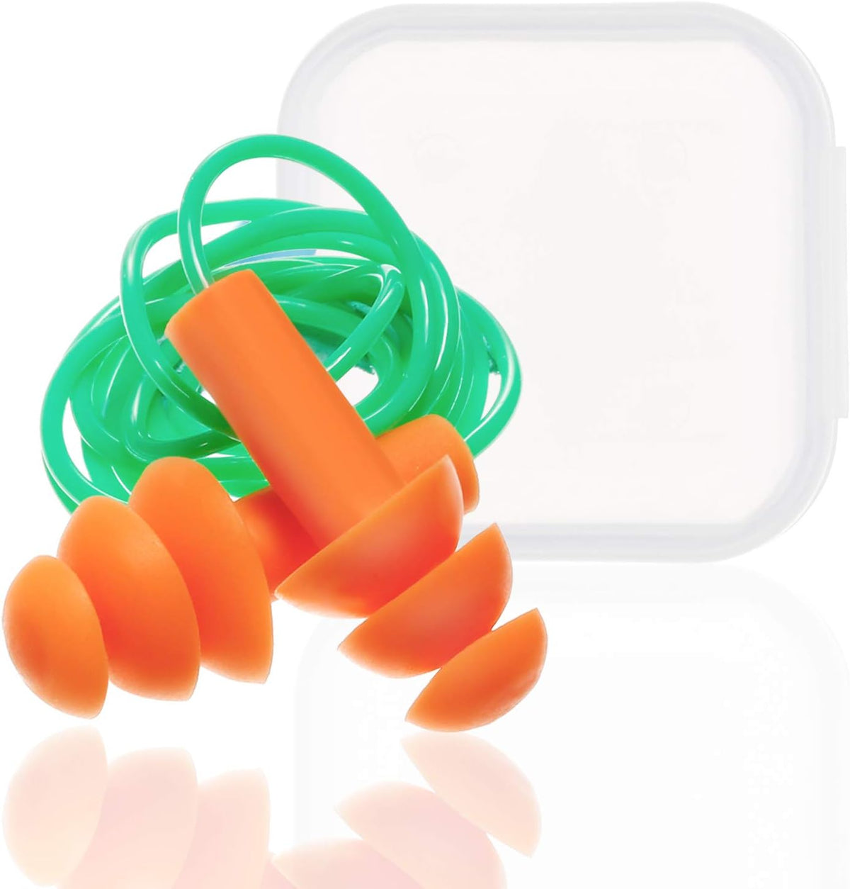 Bememo 6 pares de tapones para los oídos reutilizables con cable co...