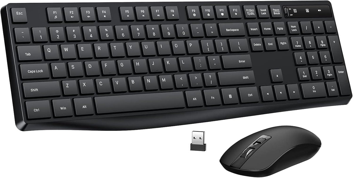 Combo de Teclado y Ratón Inalámbrico, Lovaky Teclado y Ratón Ergonó...