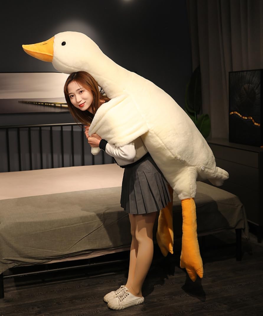 Srutirbo Peluche de ganso gigante, almohada de felpa de ganso suave...
