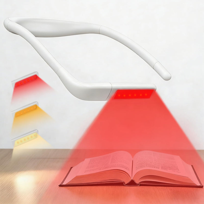 Finezeal Luz de lectura de cuello rojo de 630 nm, recargable, regul...