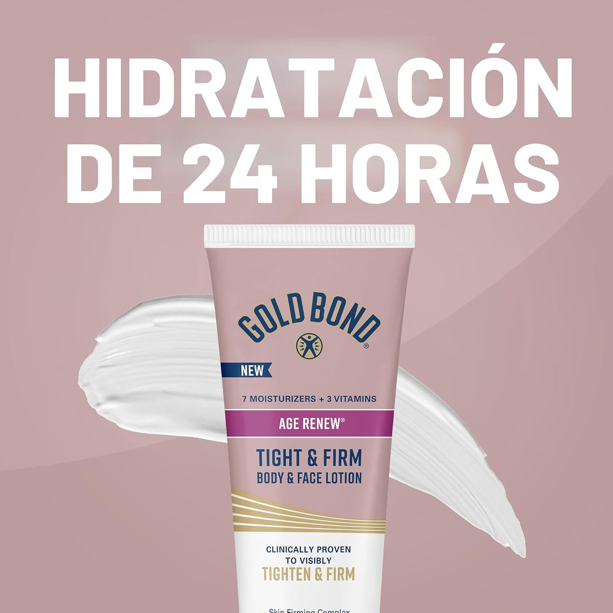 Gold Bond Age Renew Loción corporal y facial ajustada y firme con p...