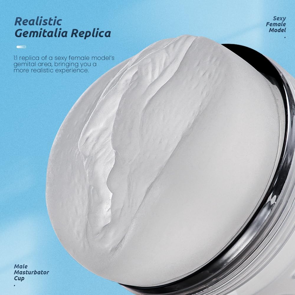 Masturbador masculino realista de bolsillo, vagina texturizada con...