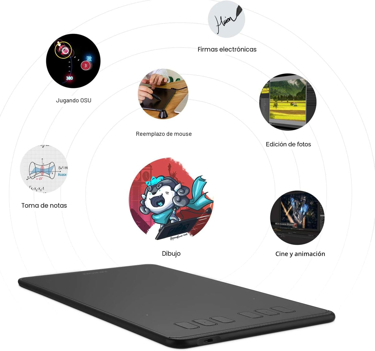 HUION Inspiroy H640P Tableta de dibujo de 6x4 pulgadas 8192 Presión...