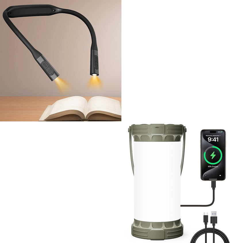 Glocusent Linterna de campamento ultra brillante de 135 LED, hasta...