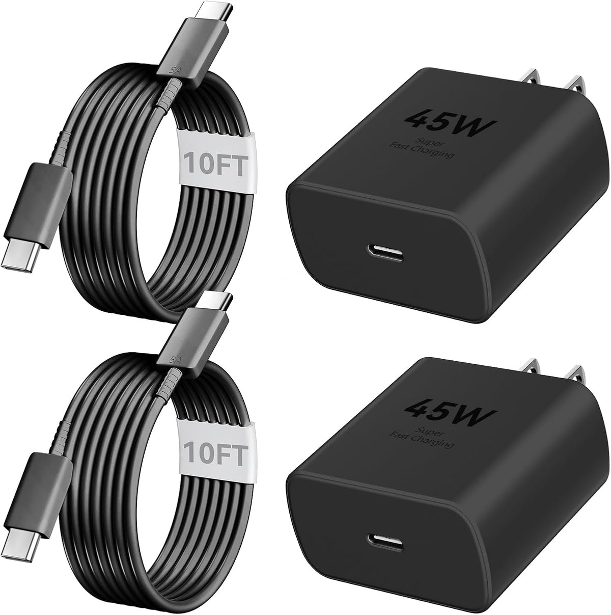 Cargador para iPhone 17, 16, 15 Pro Max, carga rápida, cargador USB C de 45 W, cable de carga rápida de 3 metros
